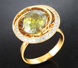 Комплект с желтыми сфенами 11,26 карата и бесцветными цирконами