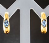 Золотые серьги с редкими синими шпинелями 0,74 карата