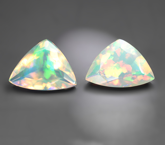 Пара ограненных эфиопских опалов 2,05 карата