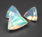 Набор из 3 ограненных эфиопских опалов 3,1 карата 