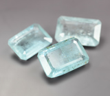 Крупный набор из 3 аквамаринов 12,12 карата