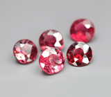 Набор из 5 рубиновых шпинелей 1 карат