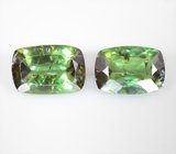 Серьги с зелеными апатитами 5,81 карата и лейкосапфирами
