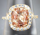 Кольцо с андезином 2,24 карата и бесцветными цирконами