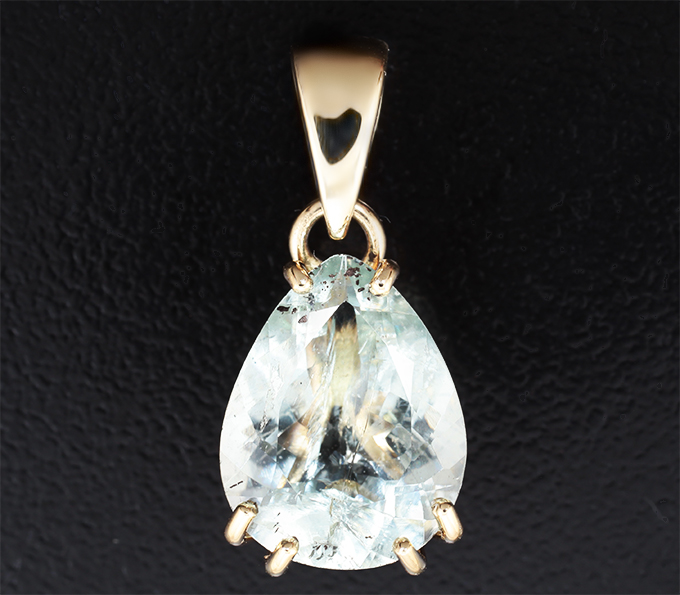 Кулон с голубовато-зеленым турмалином 4,38 карата
