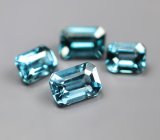 Набор из 4 насыщенно-синих шпинелей 0,54 карата