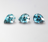 Набор из 3  насыщенно-синих шпинелей 0,68 карата