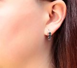 Золотые серьги с редкими насыщенно-синими шпинелями 1,38 карата и бриллиантами