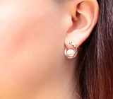 Объемные золотые серьги с морским жемчугом 6,97 карата и бриллиантами Золото