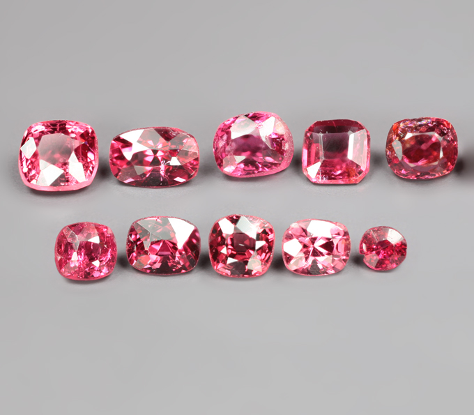 Набор из 10 шпинелей 1,89 карата