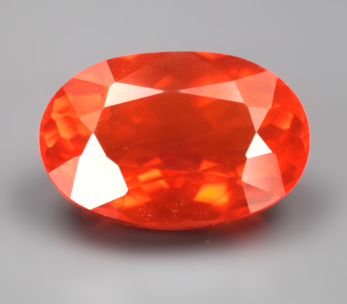 Чистейший мексиканский ограненный «огненный» опал 1,68 карата