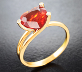 Золотое кольцо с мексиканским «огненным» опалом и бриллиантами 1,68 карата