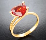 Золотое кольцо с мексиканским «огненным» опалом и бриллиантами 1,68 карата Золото