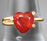 Золотое кольцо с мексиканским «огненным» опалом и бриллиантами 1,68 карата Золото