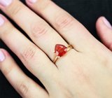 Золотое кольцо с мексиканским «огненным» опалом и бриллиантами 1,68 карата Золото