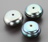 Набор из 3 черных морских жемчужин 7,54 карата! Титановый люстр 