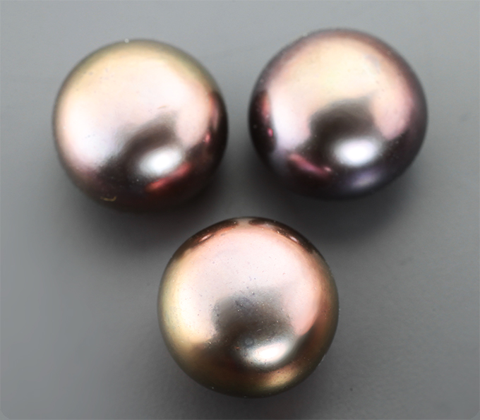 Набор из 3 кофейных морских жемчужин 9,22 карата! Натуральный цвет