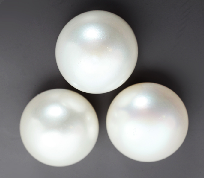 Крупный набор из 3 морских жемчужин 36,24 карата