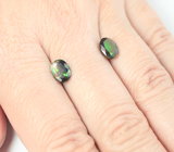 Пара ограненных черных опалов 1,53 карата 