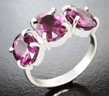 Кольцо с умбалитами гранатами топовых цветовых характеристик 7,09 карата Серебро 925