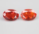 Пара мексиканских ограненных «огненных» опалов 1,24 карата 