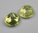 Пара желтовато-зеленых сфенов 2,43 карата