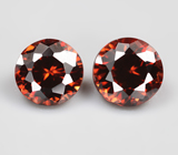 Пара чистейших насыщенно-оранжевых цирконов 2,42 карата