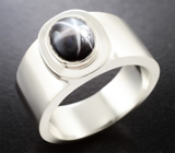 Кольцо cо звездчатым сапфиром 2,25 карата Серебро 925