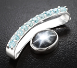 Кулон со звездчатым сапфиром 2,82 карата и цирконами Серебро 925