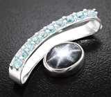 Кулон со звездчатым сапфиром 2,82 карата и цирконами