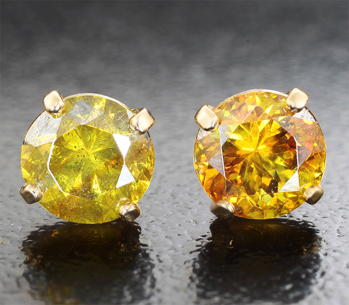 Золотые пусеты со сфалеритами 2,22 карата