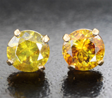 Золотые пусеты со сфалеритами 2,22 карата