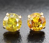 Золотые пусеты со сфалеритами 2,22 карата