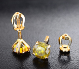 Золотые пусеты со сфалеритами 2,22 карата Золото