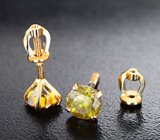 Золотые пусеты со сфалеритами 2,22 карата