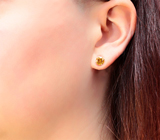 Золотые пусеты со сфалеритами 2,22 карата Золото