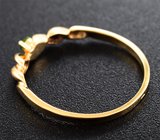 Золотое кольцо с ярким уральским демантоидом гранатом 0,07 карата