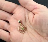 Золотой кулон с ярким уральским демантоидом 0,08 карата