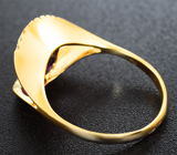 Золотое кольцо с ярким насыщенным умбалитом гранатом 2,83 карата и бриллиантами Золото