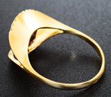 Золотое кольцо с ярким насыщенным умбалитом гранатом 2,83 карата и бриллиантами