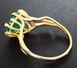 Золотое кольцо с насыщенным уральским изумрудом 3,12 карата