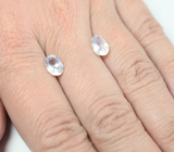 Пара ограненных цейлонских лунных камней 2,24 карата 