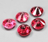 Набор из 5 рубиновых шпинелей 1,1 карата 