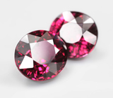 Эксклюзивная крупная пара чистейших родолитов 12,36 карата