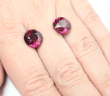 Эксклюзивная крупная пара чистейших родолитов 12,36 карата