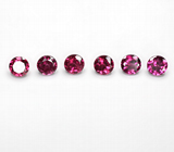 Крупный набор из 6 родолитов высокой чистоты 5,97 карата 