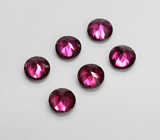 Крупный набор из 6 родолитов высокой чистоты 5,97 карата 