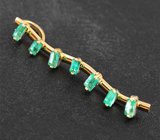 Стильный золотой кулон с яркими уральскими изумрудами 1,17 карата Золото