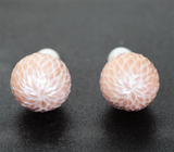 Золотые пусеты с крупным резным жемчугом Edison 27,45 карата и белым морским жемчугом