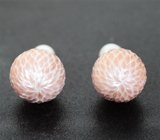 Золотые пусеты с крупным резным жемчугом Edison 27,45 карата и белым морским жемчугом Золото